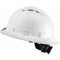 Protectx HDPE Fiber Full Brim Vented Hard Hat, White Hexagon HH-PE-17WH-MV-01